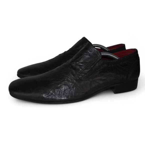 Red Tape Canning Crumple Clip Square Toe Leather Loafers Black Men\'s‎ 10 main image 7